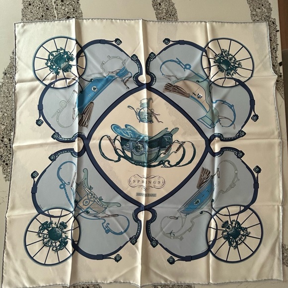 Like New Authentic Hermés Springs Scarf - Picture 2 of 5